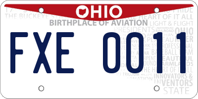 OH license plate FXE0011