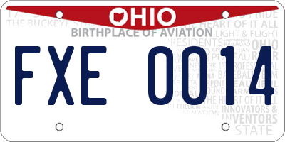 OH license plate FXE0014