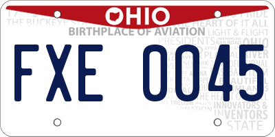 OH license plate FXE0045