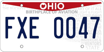 OH license plate FXE0047