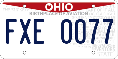 OH license plate FXE0077