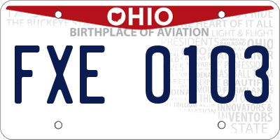 OH license plate FXE0103