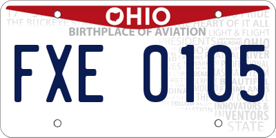 OH license plate FXE0105