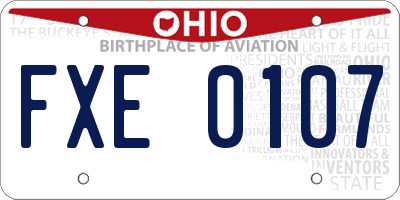 OH license plate FXE0107
