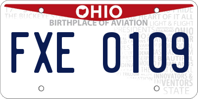OH license plate FXE0109