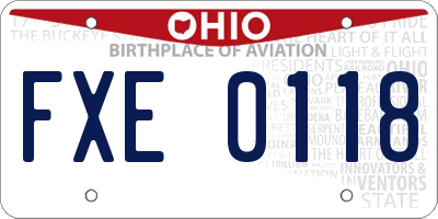 OH license plate FXE0118