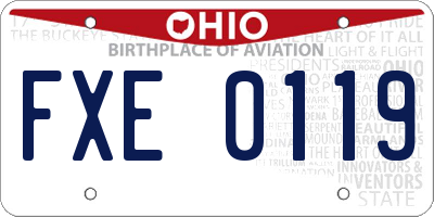 OH license plate FXE0119
