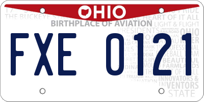 OH license plate FXE0121