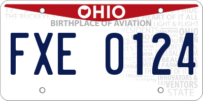 OH license plate FXE0124