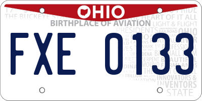 OH license plate FXE0133