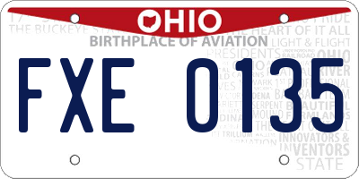 OH license plate FXE0135