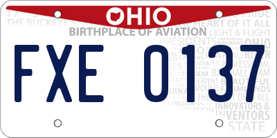 OH license plate FXE0137