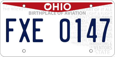 OH license plate FXE0147