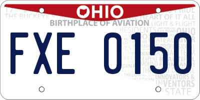 OH license plate FXE0150