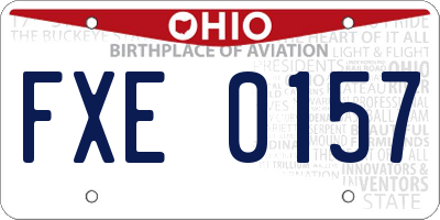 OH license plate FXE0157