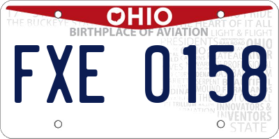 OH license plate FXE0158