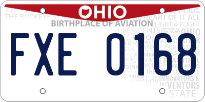 OH license plate FXE0168