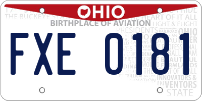 OH license plate FXE0181