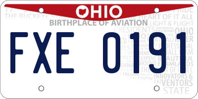 OH license plate FXE0191