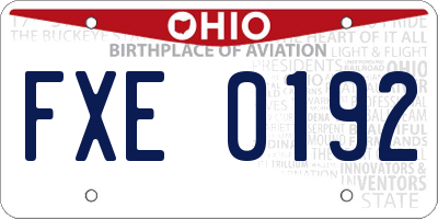 OH license plate FXE0192