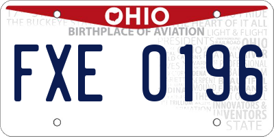 OH license plate FXE0196
