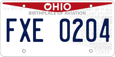 OH license plate FXE0204