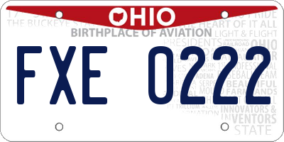OH license plate FXE0222