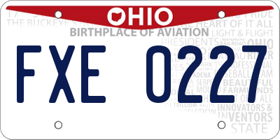 OH license plate FXE0227