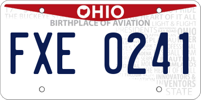 OH license plate FXE0241