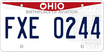 OH license plate FXE0244