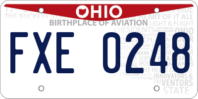 OH license plate FXE0248