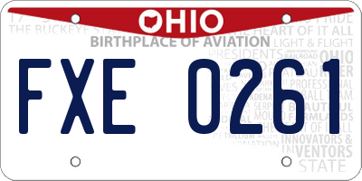 OH license plate FXE0261