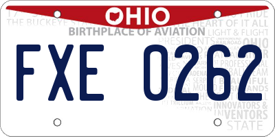 OH license plate FXE0262