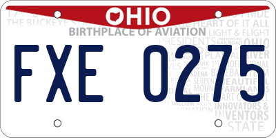 OH license plate FXE0275