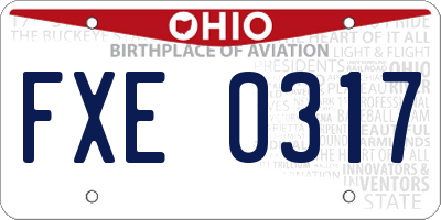 OH license plate FXE0317