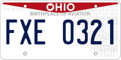 OH license plate FXE0321