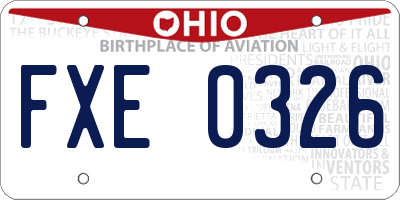 OH license plate FXE0326