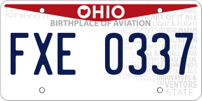 OH license plate FXE0337