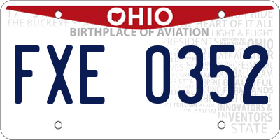 OH license plate FXE0352