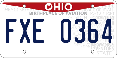 OH license plate FXE0364