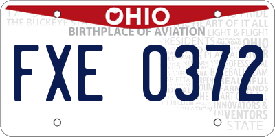 OH license plate FXE0372