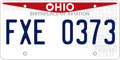OH license plate FXE0373