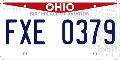 OH license plate FXE0379