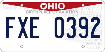 OH license plate FXE0392