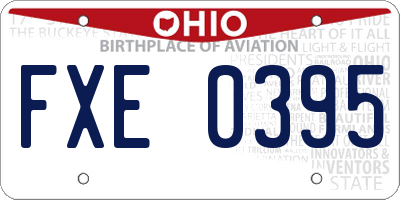 OH license plate FXE0395
