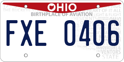 OH license plate FXE0406