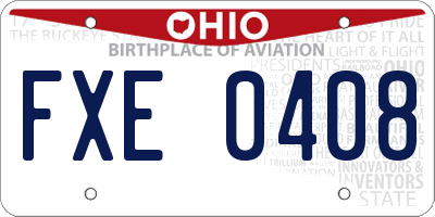 OH license plate FXE0408
