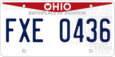 OH license plate FXE0436