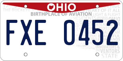 OH license plate FXE0452