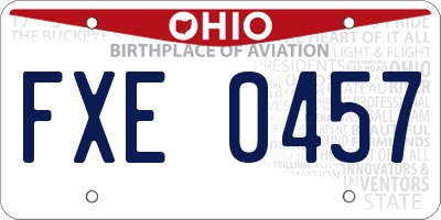 OH license plate FXE0457